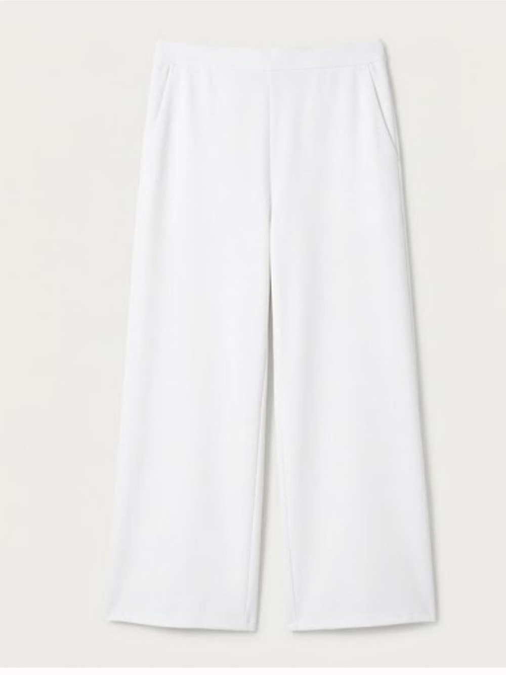 Eileen Fisher Wide-Leg White Ponte Pants - Picture 2 of 6